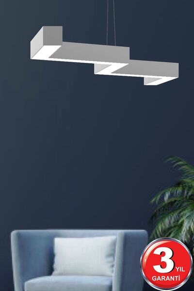 Hegza Lighting Zigzag ( Gri Kasa, Beyaz Işık ) Ledli Modern Led Avize, Salon, Mutfak, Oturma Yatak Odası, Sarkıt