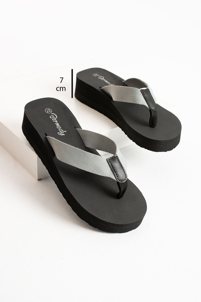 Bermody Kaila Toc cu pană cu platformă pentru femei, 7 cm, țesătură, papuci d...