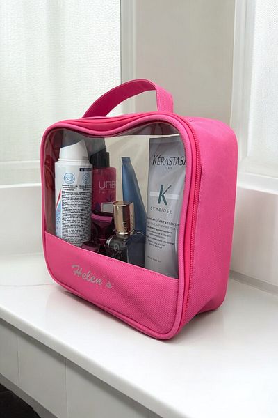 Helen's Home Чанта за грим с прозрачен панел Органайзер за грим 22x20 см