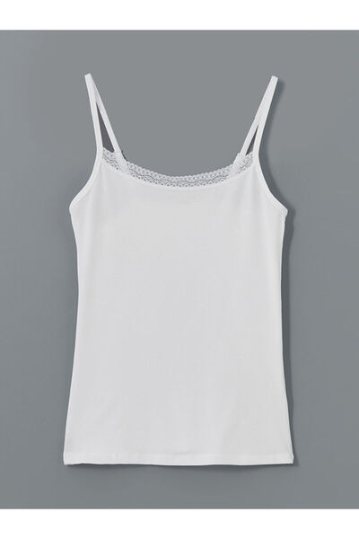 LC Waikiki Create Your Style from Uzg Store |   U Neck Lace Detailed Strap Women's Tank Top