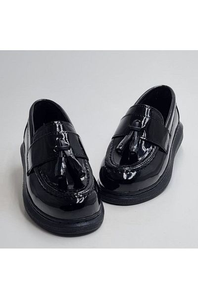 nisaykids Boy's Tassel Detailed Orthopedic Patent Leather Classic Shoes