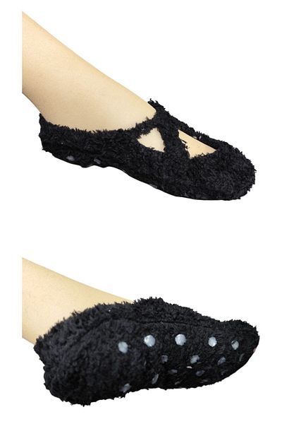 marufshop 1 Piece Anti-Slip Sole Plush Yoga Pilates Fitness Socks