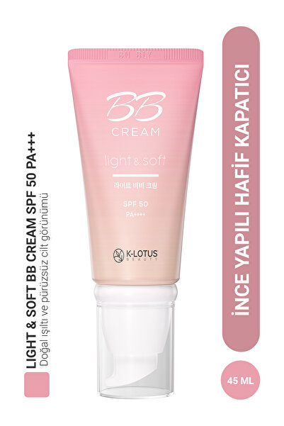 K-Lotus Beauty Light & Soft İnce Yapılı Hafif Kapatıcı BB Krem SPF 50 PA+++ 45 ML