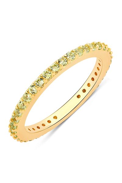Rafaela Donata Edelsteinring Ring Sterling Silber Gelbgold Peridot Grün