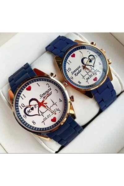 Bika Time Sevgiliye Doğum Günü Hediyesi Çift Saat Kombini İsim Baskılı Kişiye...