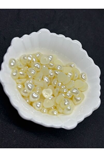 BEİLYS COSMETİCS & ACCESSORY Μισή Καρδιά Μαργαρίτα 8 mm Κρεμ Χρώμα (50 GR - 3...
