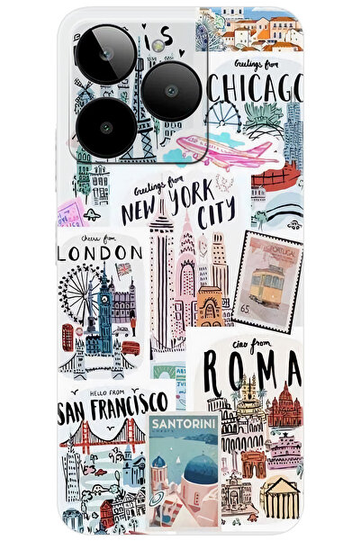 General Mobile Era 30 (G518) Uyumlu Kılıf Desen Baskılı Silikon Newyork Roma ...