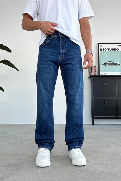 HAFKAGİYİM Pantaloni largi albastru închis cu degrade moale