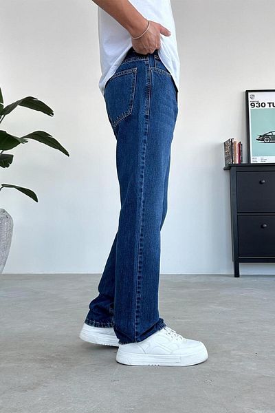 HAFKAGİYİM Pantaloni largi albastru închis cu degrade moale