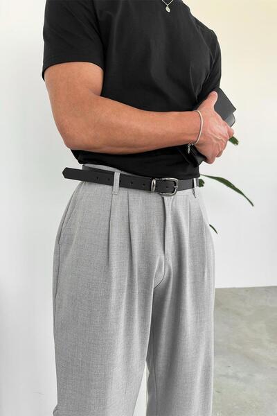 HAFKAGİYİM Gray Basic Premium Fabric Trousers