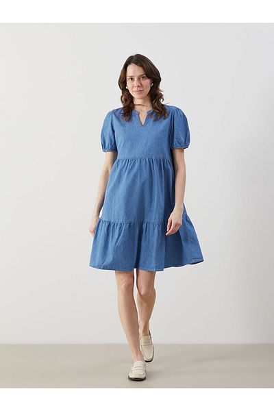 LC Waikiki Rochie de damă din blugi cu guler Kacik sezon nou - S5H047Z8