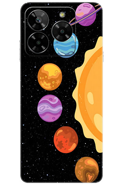 General Mobile ERA 50 (G318) Uyumlu Kılıf Desen Baskılı Silikon Gezegenler Ta...