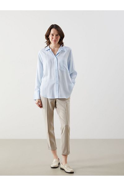 LC Waikiki Lcw Comfort Beige Women's Trousers with Elastic Waist and Carrot Cut