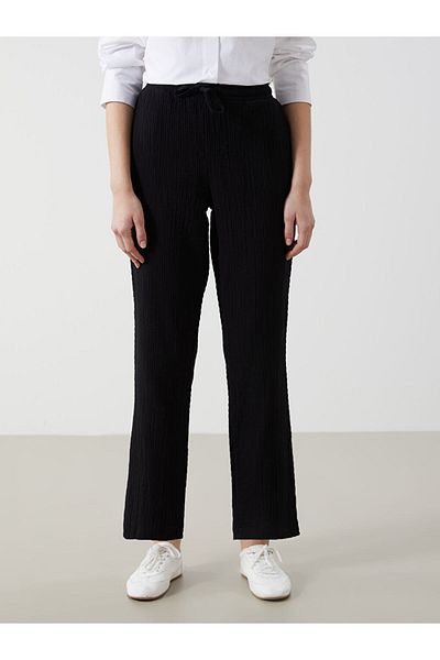 LC Waikiki Pantaloni de damă texturați cu talie elastică de sezon nou - S5JV16Z8