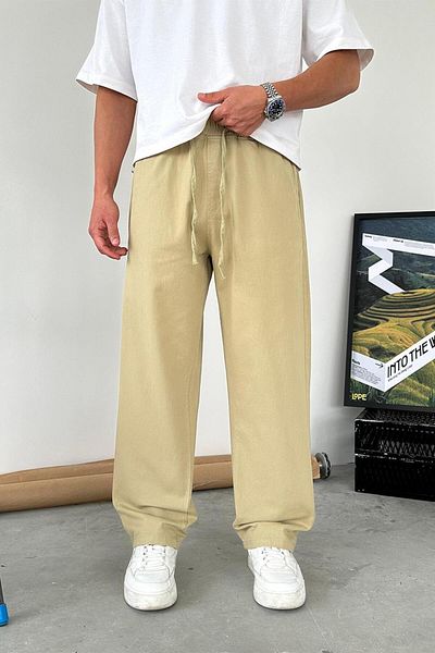 HAFKAGİYİM Παντελόνι Khaki Basic Gabardine με ελαστική μέση