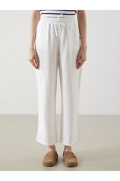 LC Waikiki Lcw Comfort Ecru Women's Elastic Waist Pants