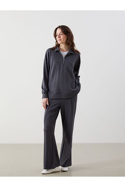 LC Waikiki Women's Stand Collar Sweatshirt S5Jm01Z8Nvy