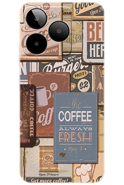 General Mobile Era 30 (G518) Uyumlu Kılıf Desen Baskılı Silikon Kahveci Tabel...