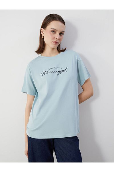 LC Waikiki Tricou de damă cu imprimeu cu gât crew
