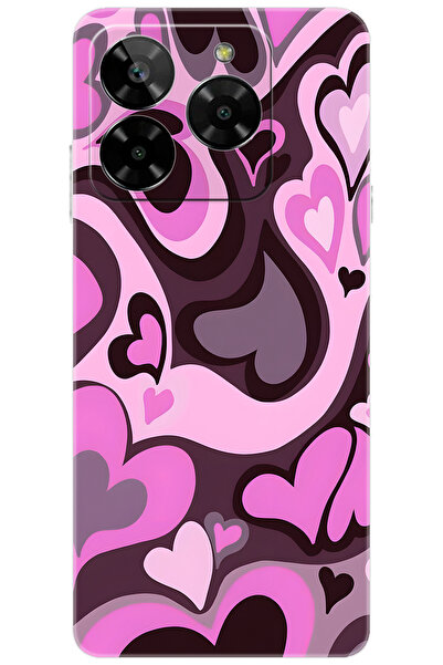 General Mobile ERA 50 (G318) Uyumlu Kılıf Desen Baskılı Silikon Kalp Dalgası ...