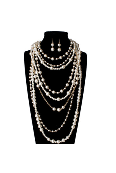 Choice 1 قلادة طويلة جديدة من MOON GIRL متعددة الطبقات من اللؤلؤ الصناعي، قلا...