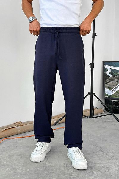 HAFKAGİYİM Navy Blue Drawstring Relaxed Trousers