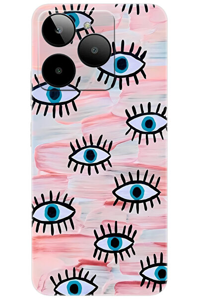 General Mobile Era 30 (G518) Uyumlu Kılıf Desen Baskılı Silikon Nazarlık Gözl...