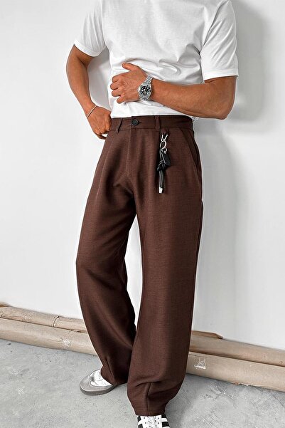 HAFKAGİYİM Καφέ υφασμάτινο παντελόνι Cozy Design