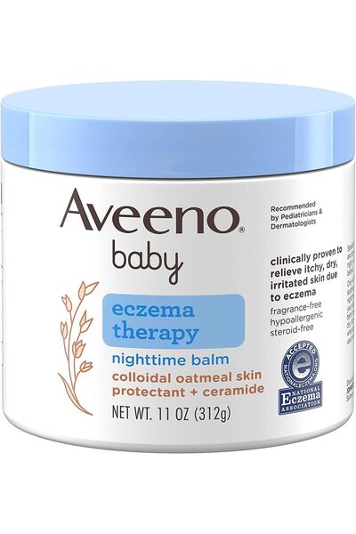 Aveeno Baby علاج الإكزيما، بلسم ليلي، خالٍ من العطور، 11 أونصة (312 جم)