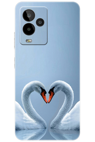 General Mobile GM 24 PRO (G514) Uyumlu Kılıf Desen Baskılı Silikon Kuğ ve Kal...