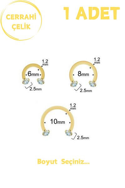 Blisse Piercing Unisex Surgical Steel Zircon Stone 2.5mm Septum Lip Tragus Helix Cartilage Ring Piercing