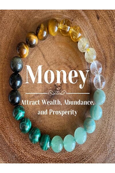 Choice هدايا الأب من الابن بختم ساخن سوار من الحجر الطبيعي للنساء والرجال يجذب الحظ السعيد والمال والصحة