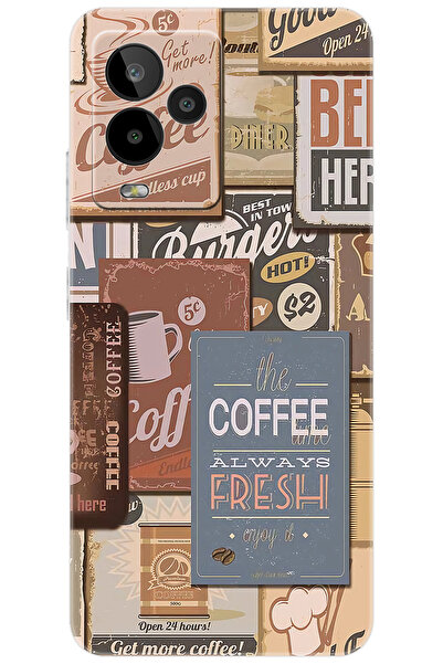 General Mobile GM 24 PRO (G514) Uyumlu Kılıf Desen Baskılı Silikon Kahveci Ta...