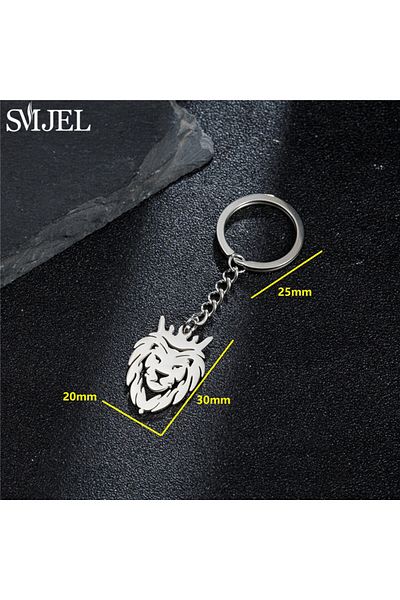 Choice 065 SMJEL سلسلة مفاتيح مصنوعة يدويًا من الفولاذ المقاوم للصدأ على شكل حيوان ثعبان كوالا أسد نمر سلسلة مفاتيح C
