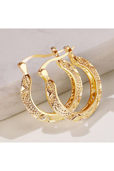 Choice E2342 Huitan Fancy Hollow Out Pattern Hoop Earrings for Women Metal St...