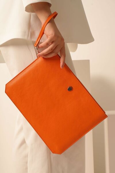 WATCHOFROYAL Clutch Turuncu El Çantası