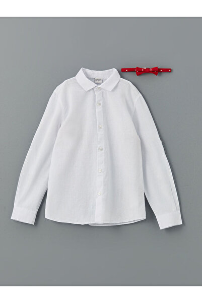 LC Waikiki Basic Long Sleeve Boy's Shirt and Bow Tie