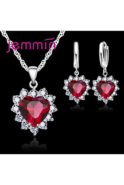 Choice طقم مجوهرات هدية للخطوبة والذكرى السنوية من الفضة عيار 925، قلادة على ...