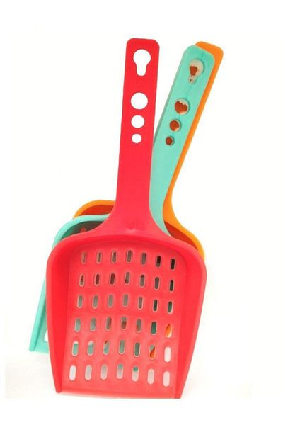 jetfast 3 Pieces Colorful Perforated Cat Litter Cleaning Filter Screen Narrow Spacing Shovel Length 22 cm