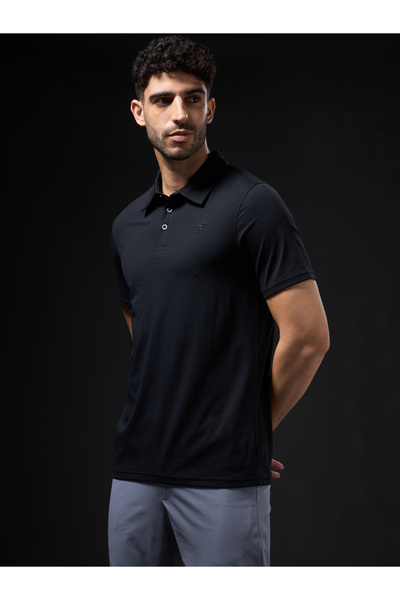 Technosport By Styli Solid 4-Way Stretch Short Sleeve Polo