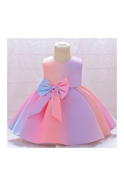 Mark & Mia Mark & Mia Bow Embellished Party Dress - Peach and Purple