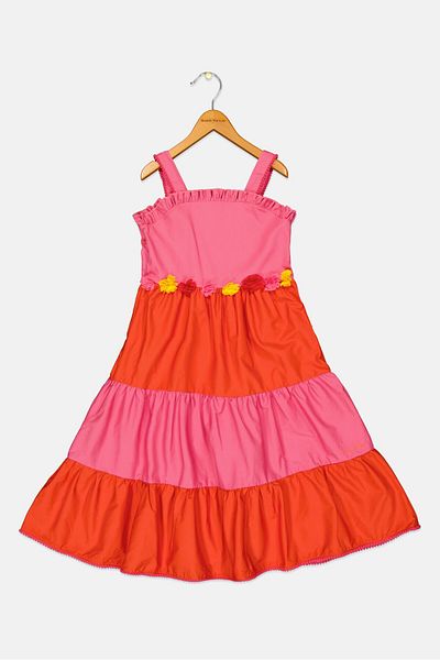 Nicole Miller Kids Girl Colorblock Dress, Fuchsia