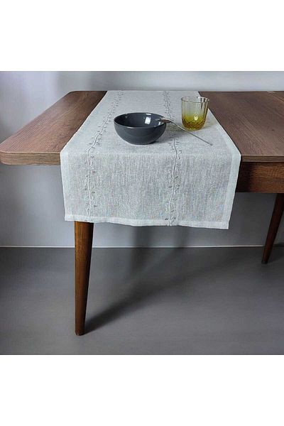 PİKKO HOME 46*124 CM POLIESTER GRI CU MODEL DE BORDURI(R)