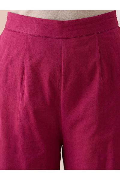 Femmella By Styli Embroidered V Neck Wrap Style Tunic and Straight Pants Co-Ords