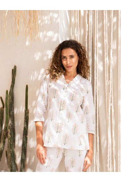 Sanskrutihomes By Styli All-Over Floral Printed Buttoned Shirt With Trousers Co-Ords