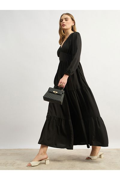 Styli Motley Crew All Over Printed A-Line Maxi Dress with Tie Detail
