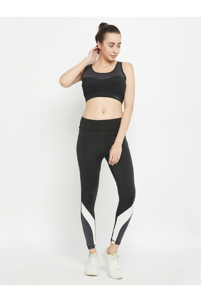 Clovia By Styli High Rise Tights with Printed Panel Detail