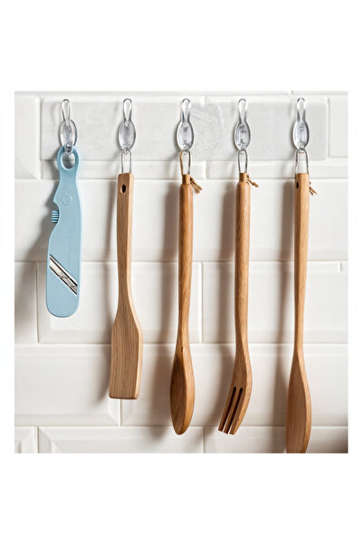 shop Kendinden Yapışkanlı Güçlü Şeffaf 5li Kancalı Askılık - Kapı Arkası Mutfak Duvar Banyo Ayna