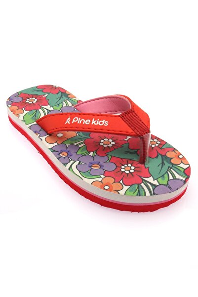 Pine kids Pine Kids Slip On Flip Flops With Floral Print - Red