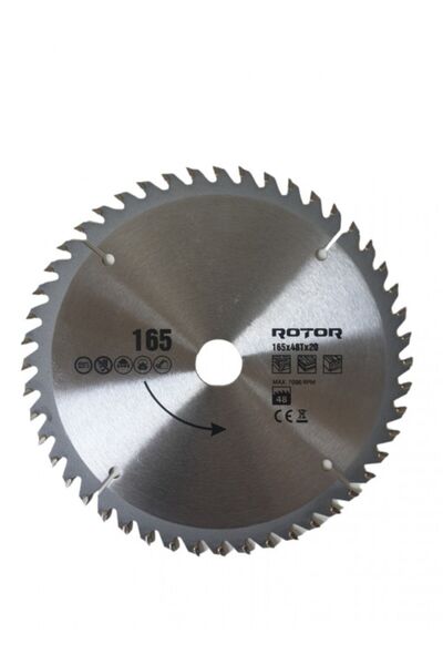 Rotor Daire Testere Bıçağı 165x20 48t Ağaç Kesme Diski